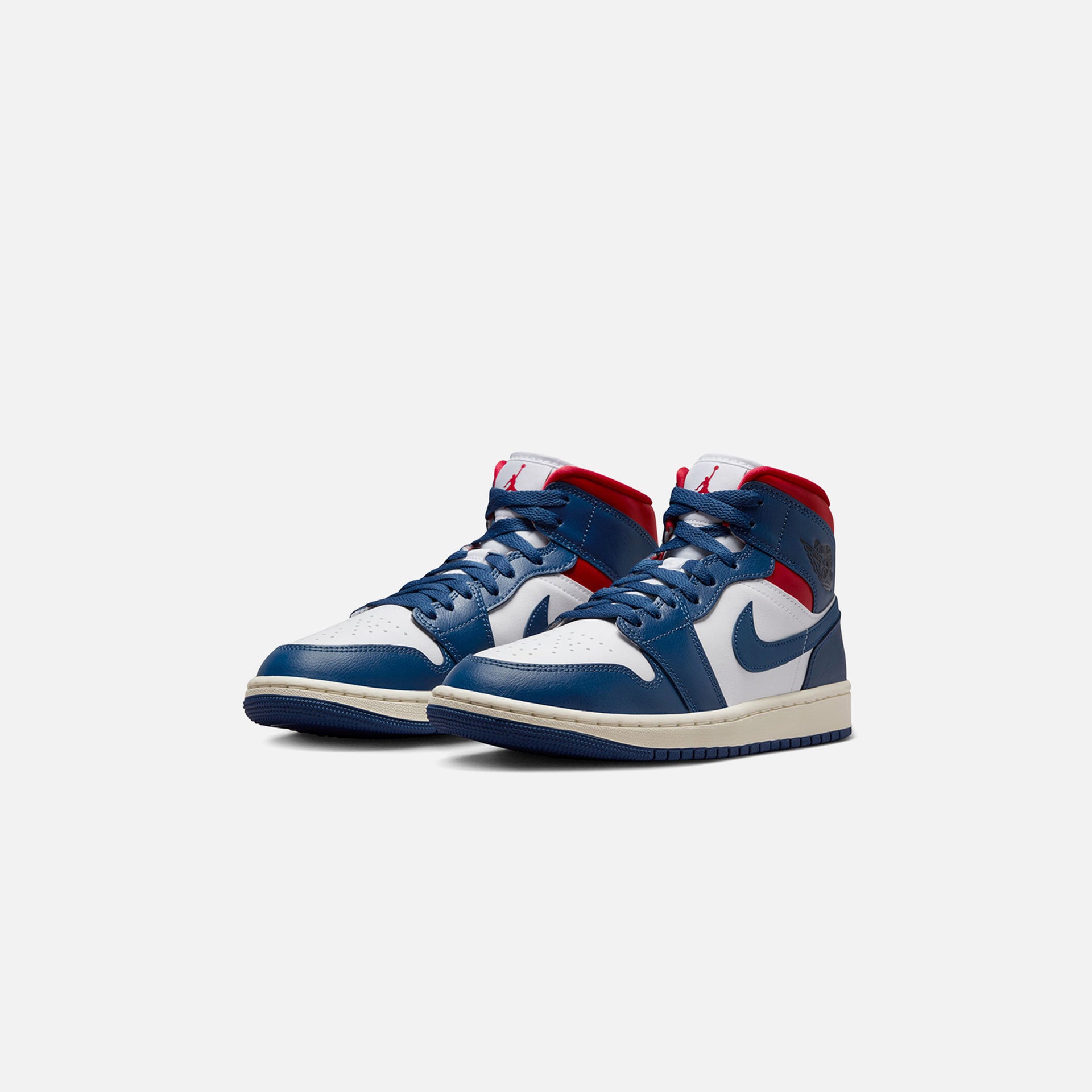Jordan WMNS Air Jordan 1 Mid - White / French Blue / Gym Red / Sail