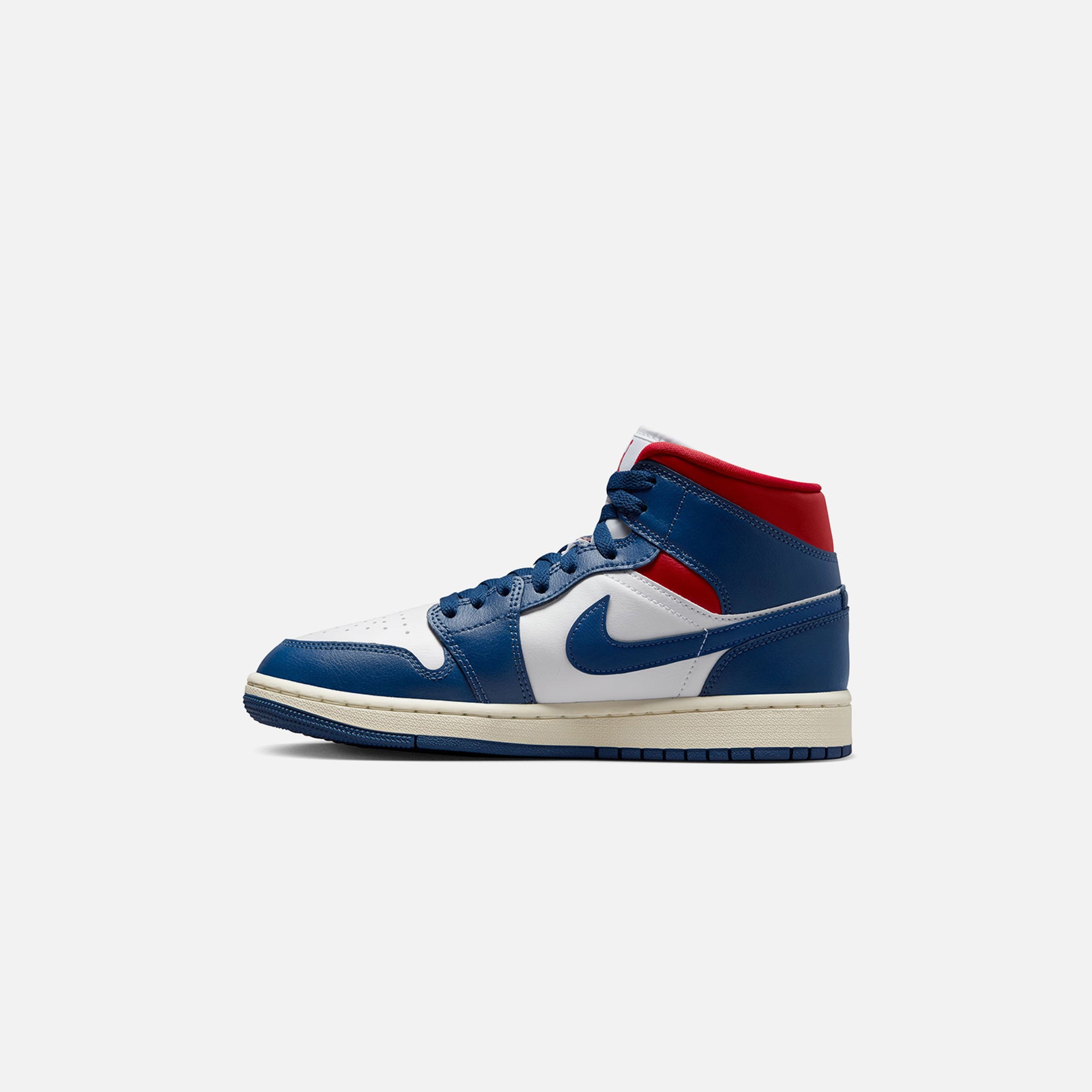 Jordan WMNS Air Jordan 1 Mid - White / French Blue / Gym Red / Sail