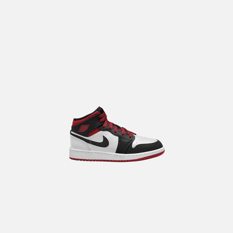 Nike GS Air Jordan 1 Mid - White / Gym Red /Black