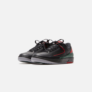 Nike Air Jordan 2 Retro Low - Black / Fire Red / Fire / Cement Grey