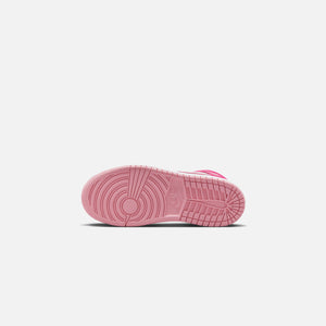Nike Pre School Air Jordan 1 Mid - White / Med Soft Pink / Fierce Pink