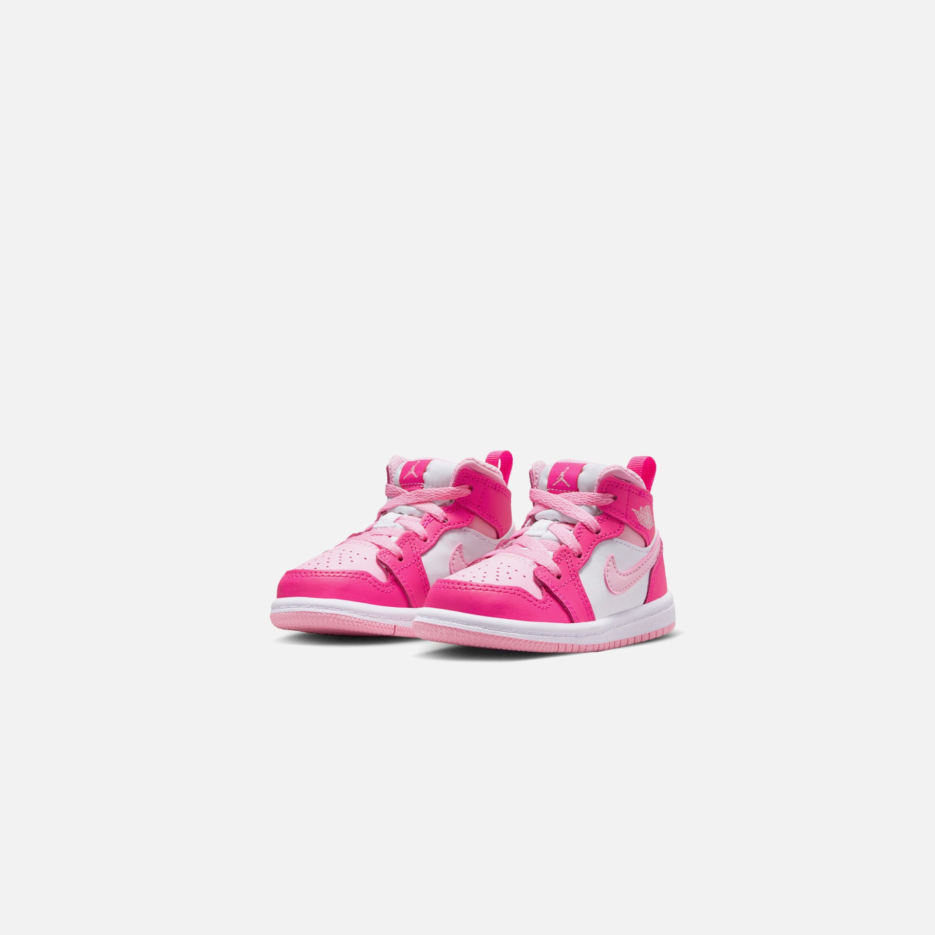 Nike TD Air Jordan 1 Mid - White / Med Soft Pink / Fierce Pink