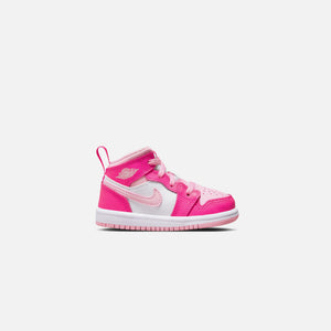 Nike TD Air Jordan 1 Mid - White / Med Soft Pink / Fierce Pink