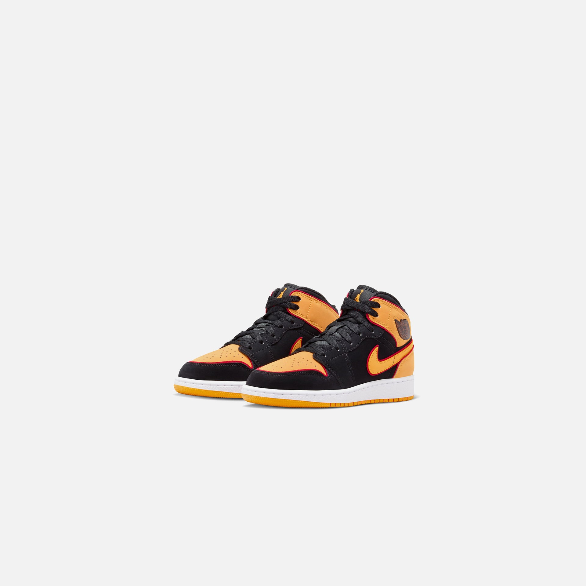 Jordan Grade School Air Jordan 1 Mid Se - Black / Vivid Orange / Cardinal Red / White