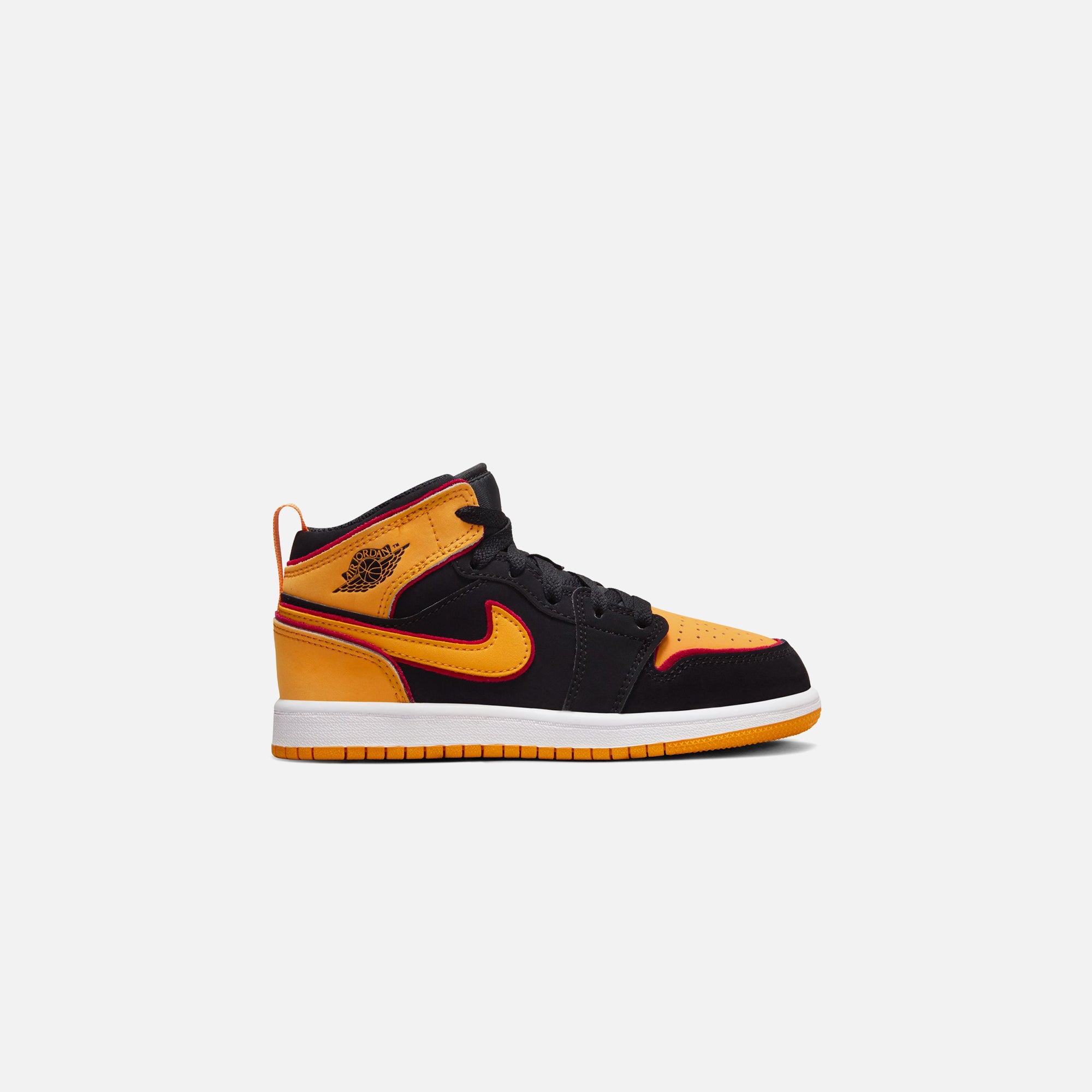 Nike PS Air Jordan 1 Mid SE - Black / Vivid Orange / Cardinal Red