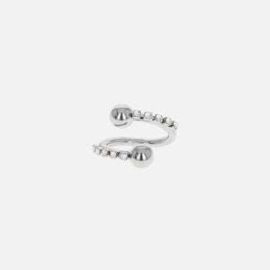 Justine Clenquet Selma Crystal Ring - Palladium