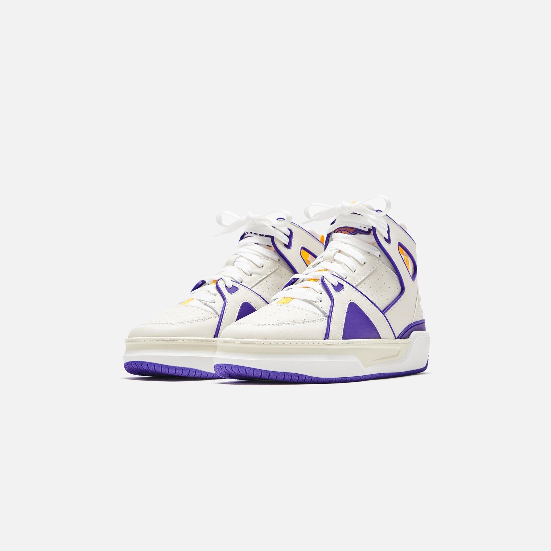 Just Don JD1 Basketball Courtside Hi - Off White / Purple / Yellow