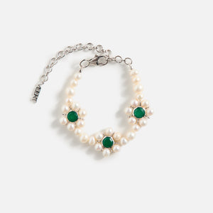 Veert The Trio Flower Pearl Bracelet - White Gold