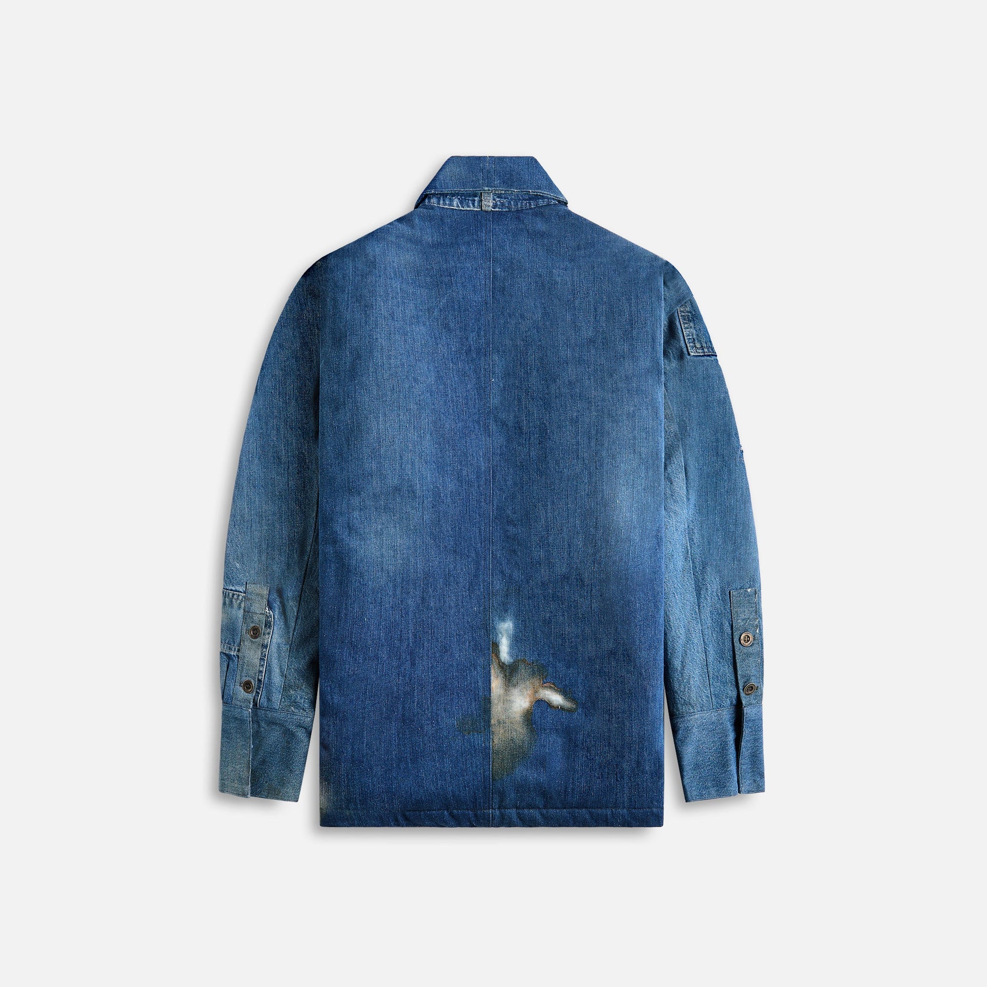 Greg Lauren Overall Sherpa Lined Boxy Shirt - Denim Blue