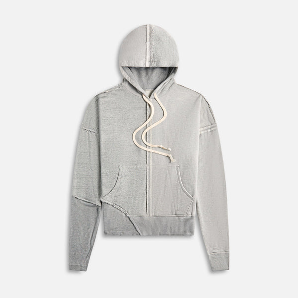 Greg Lauren Mixed Heather Ribbed Hoodie - Grey – Kith Europe