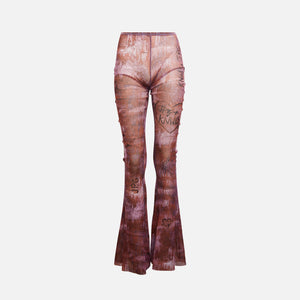 Jean Paul Gaultier x KNWLS Flare Leggings Low Waist Printed Scratch Wood - Lilac