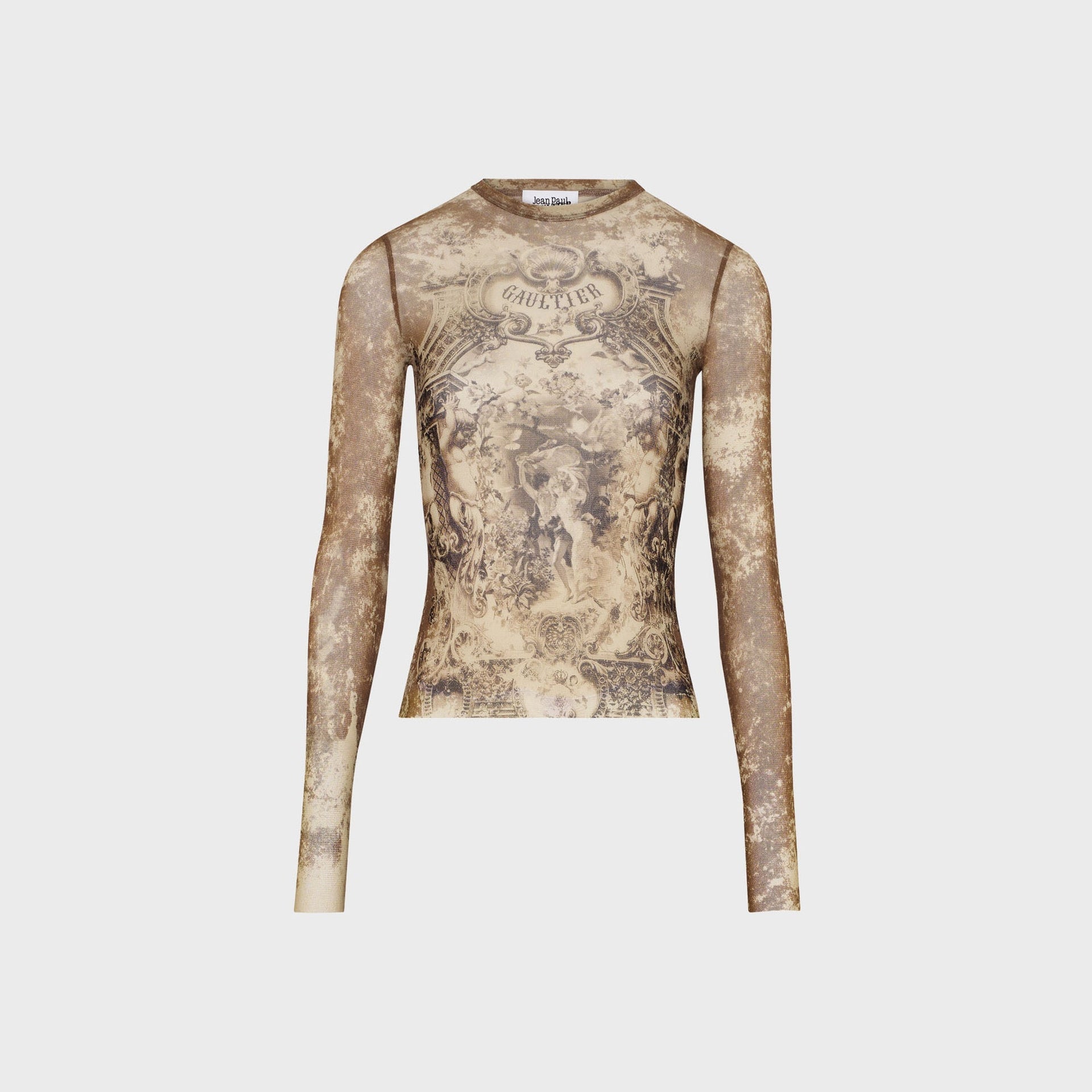 Jean Paul Gaultier Mesh Long Sleeves Top - Printed Médaillon