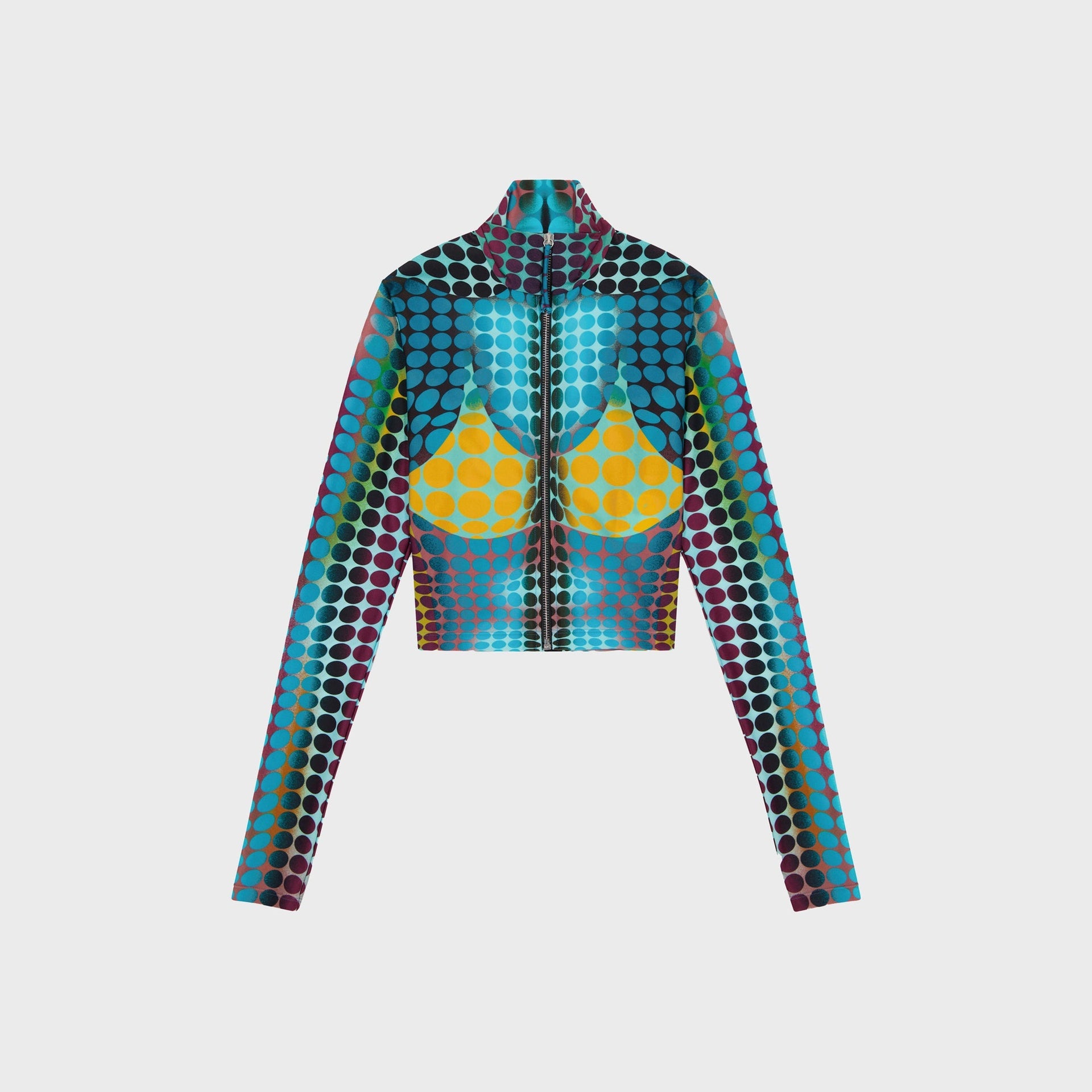 Jean Paul Gaultier Re-Edition Cropped Long Sleeves Top - Blue Multi