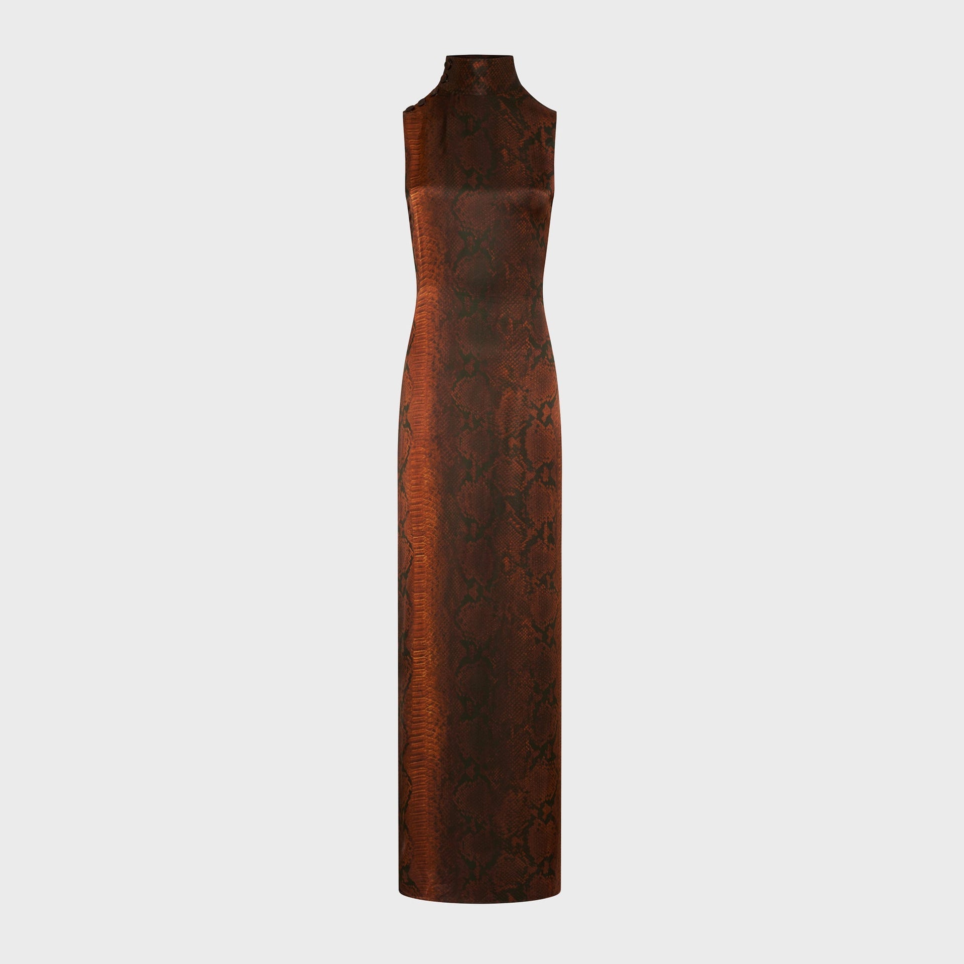 jean paul gaultier halter neck dress Draped stretch-satin maxi dress - black