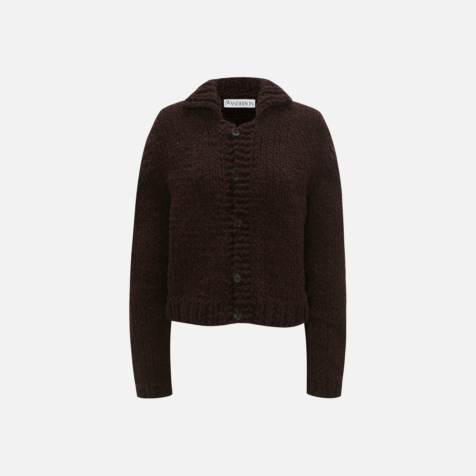 JW Anderson Chenille Cardigan - Chocolate Brown