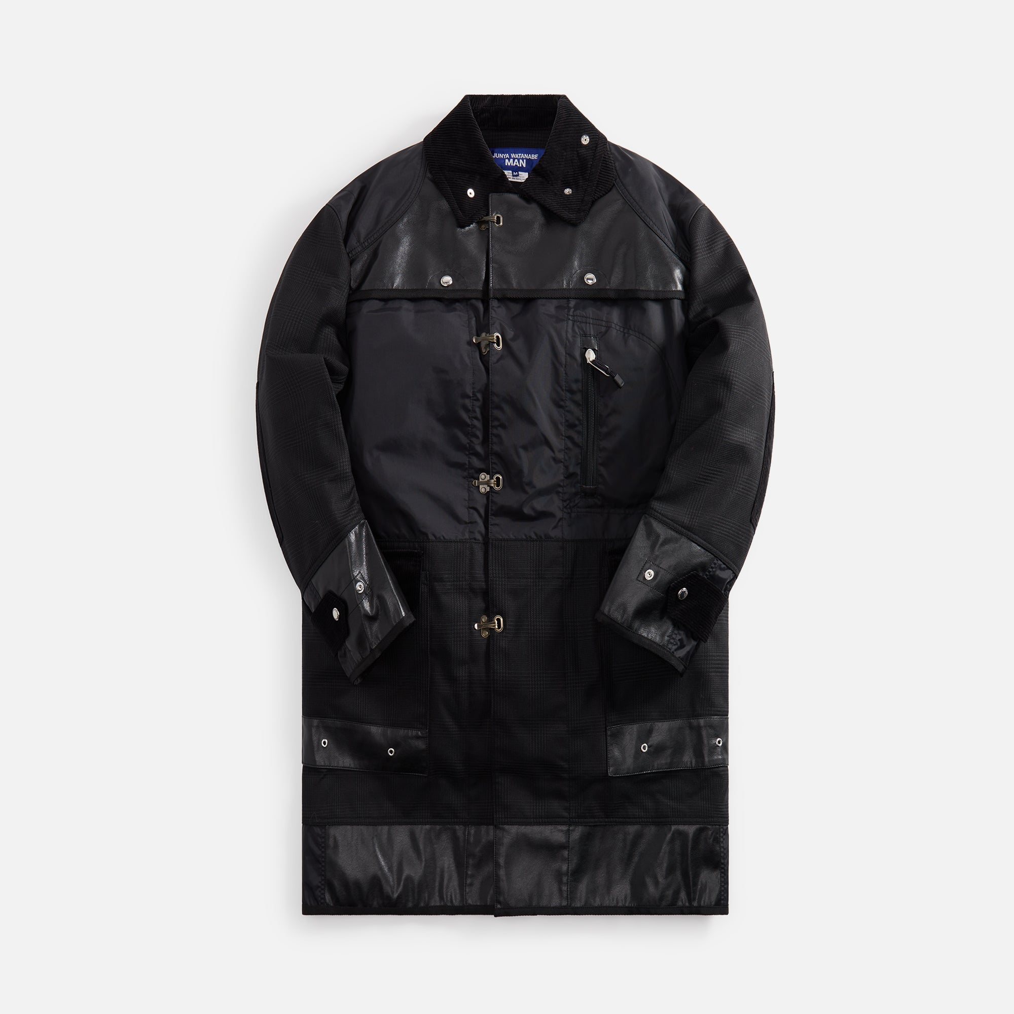 Junya Watanabe Man Nylon Oxford X Synthetic Leather Jacket - Black