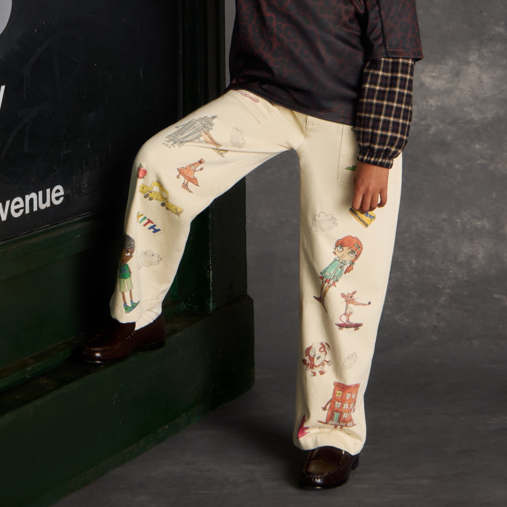 Needles H.D. Pant Painter 10Oz Denim Rose Jacquard - Black – Kith