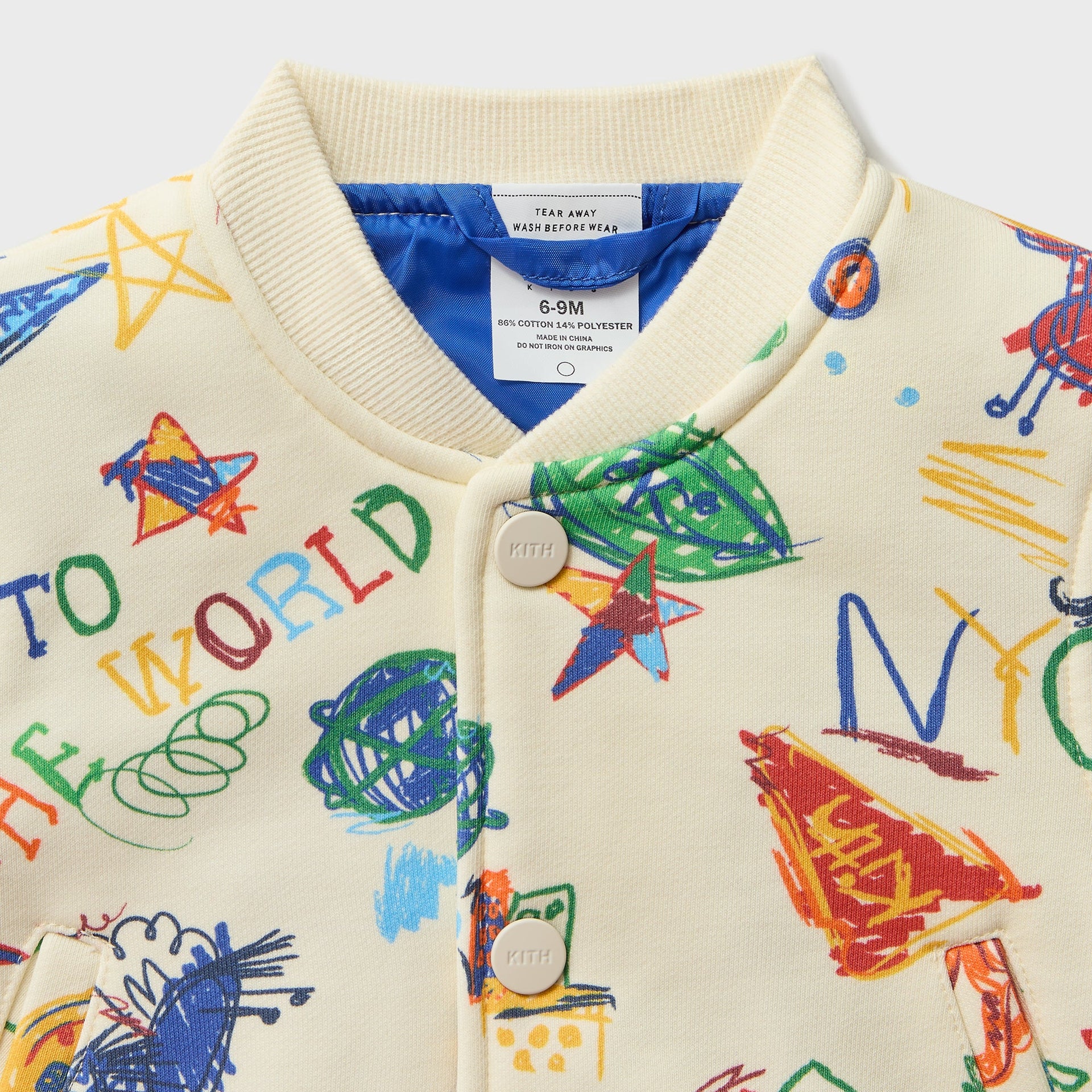 Kith Baby NY Sketchbook Varsity Jacket - Sandrift