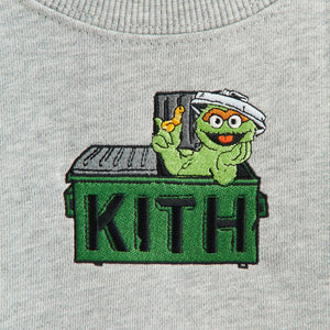 Kith Baby for Sesame Street Oscar Nelson Crewneck - Medium Heather Grey