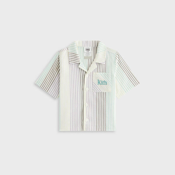 Kith Variegated Striped Poplin Thompson Camp Collar Shirt