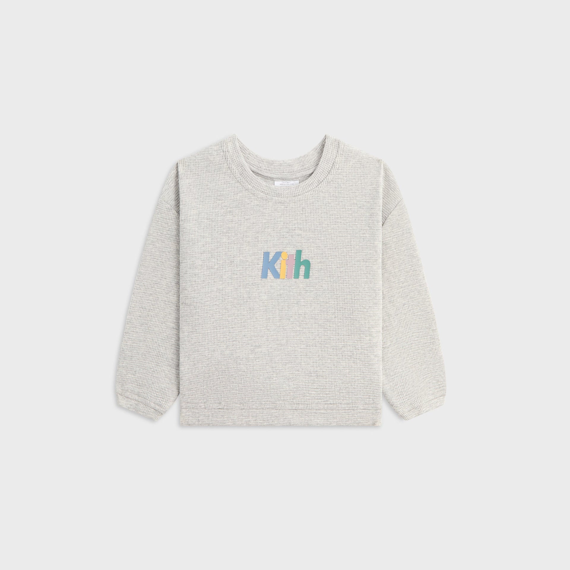 Kith Baby Waffle Nelson Crewneck - Light Heather Grey