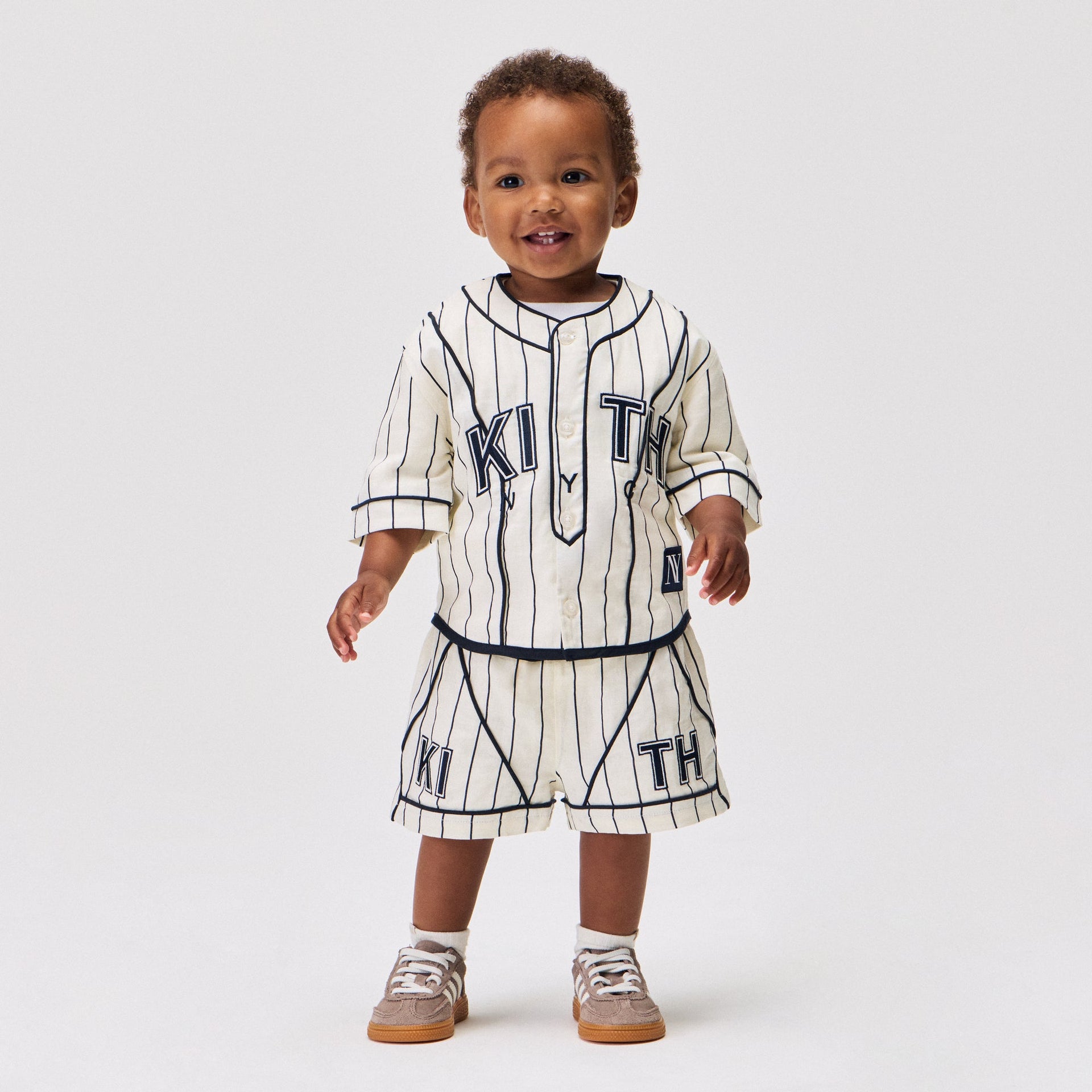 Kith Baby Pinstripe Baseball Shirt - Silk