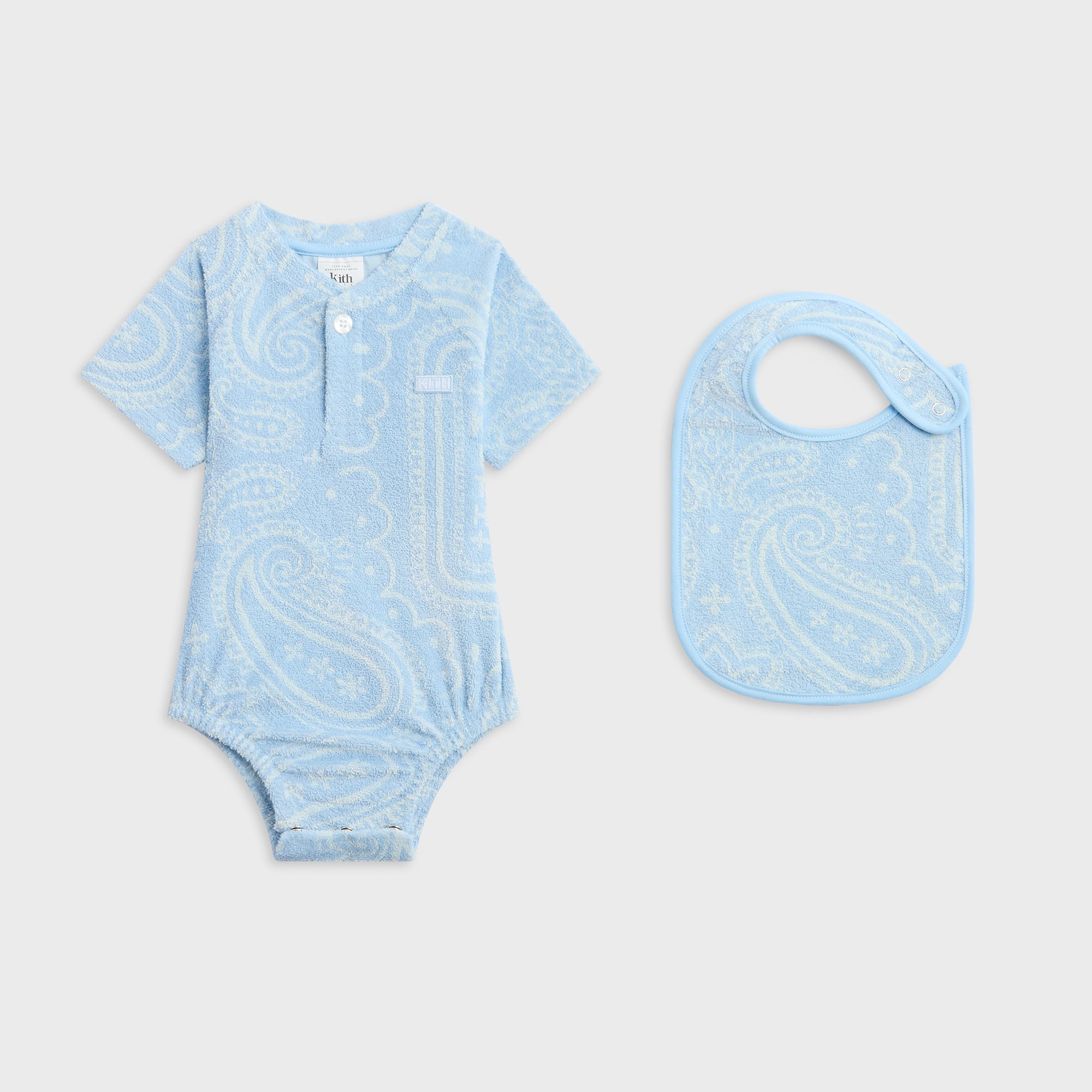 Kith Baby Paisley Jacquard Henley Romper Box Set - Serene – Kith