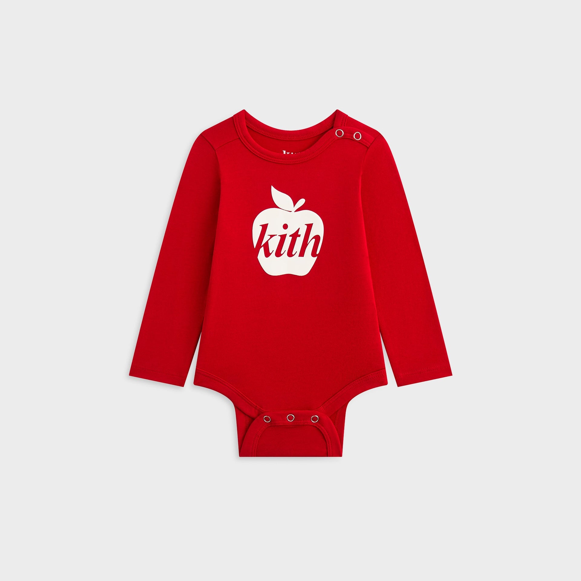 Kith Baby Apple Logo Graphic Long Sleeve Bodysuit - Fame