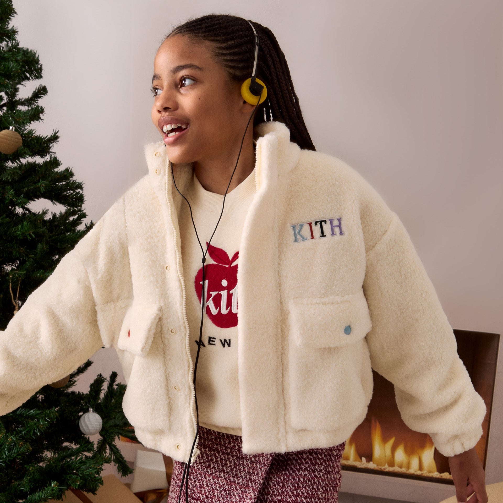 Kith Kids New York to the World Sherpa Jacket - Silk