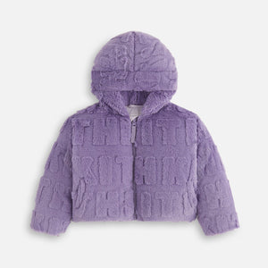 Kith Kids Monogram Faux Fur Crop Jacket - Lavender