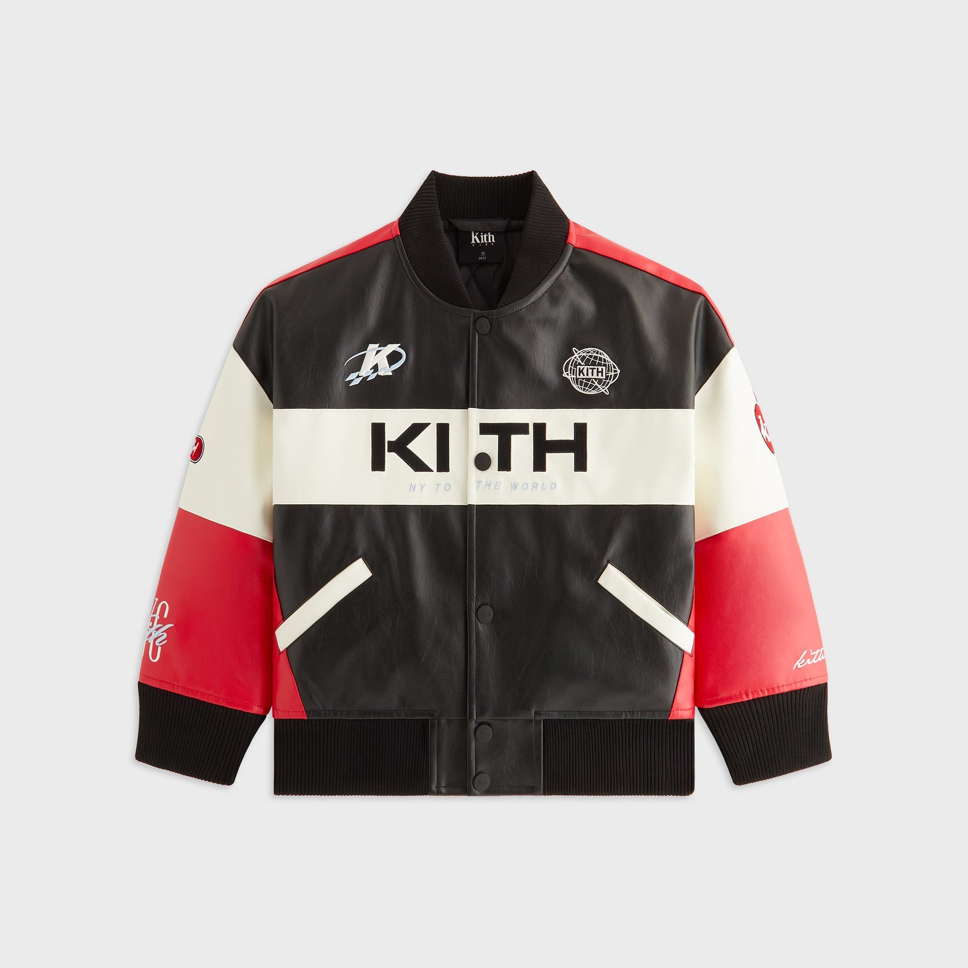 Kith Kids Blocked Coaches Bomber Jacket - Black