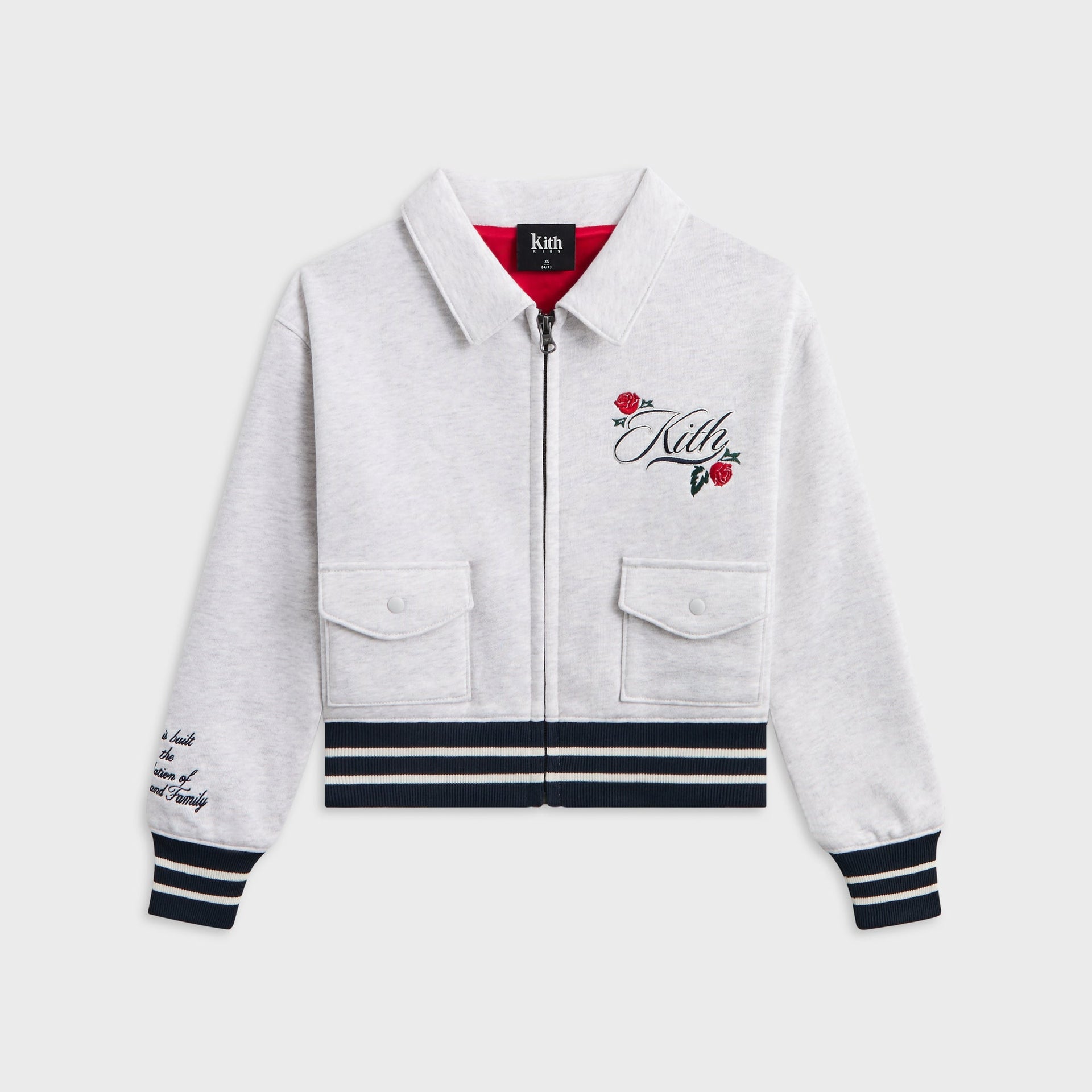 Kith Kids Wyona Fleece Bomber Jacket - Light Heather Grey - PH