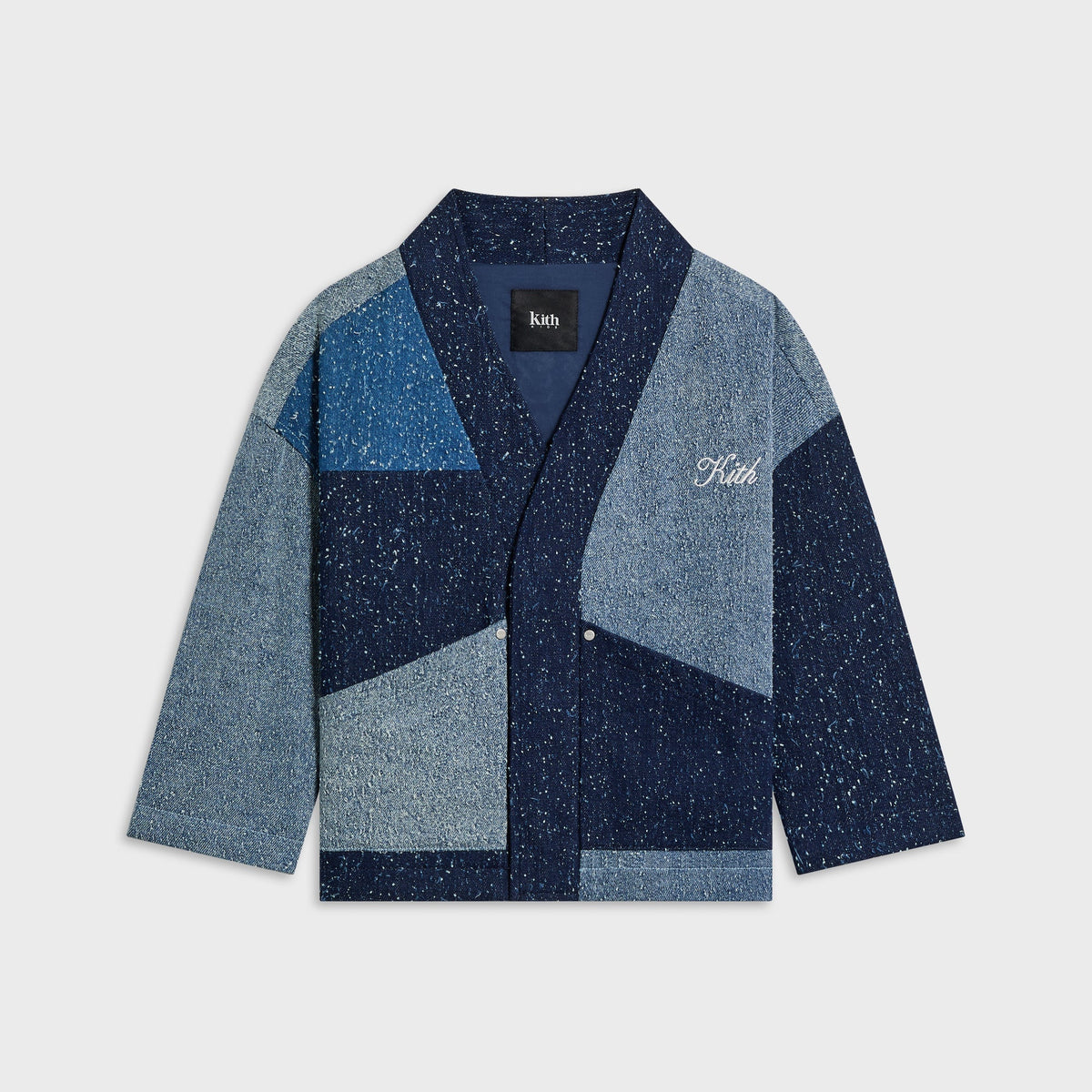 Kith Kids Patchwork Textured Denim Gi Shirt - Indigo