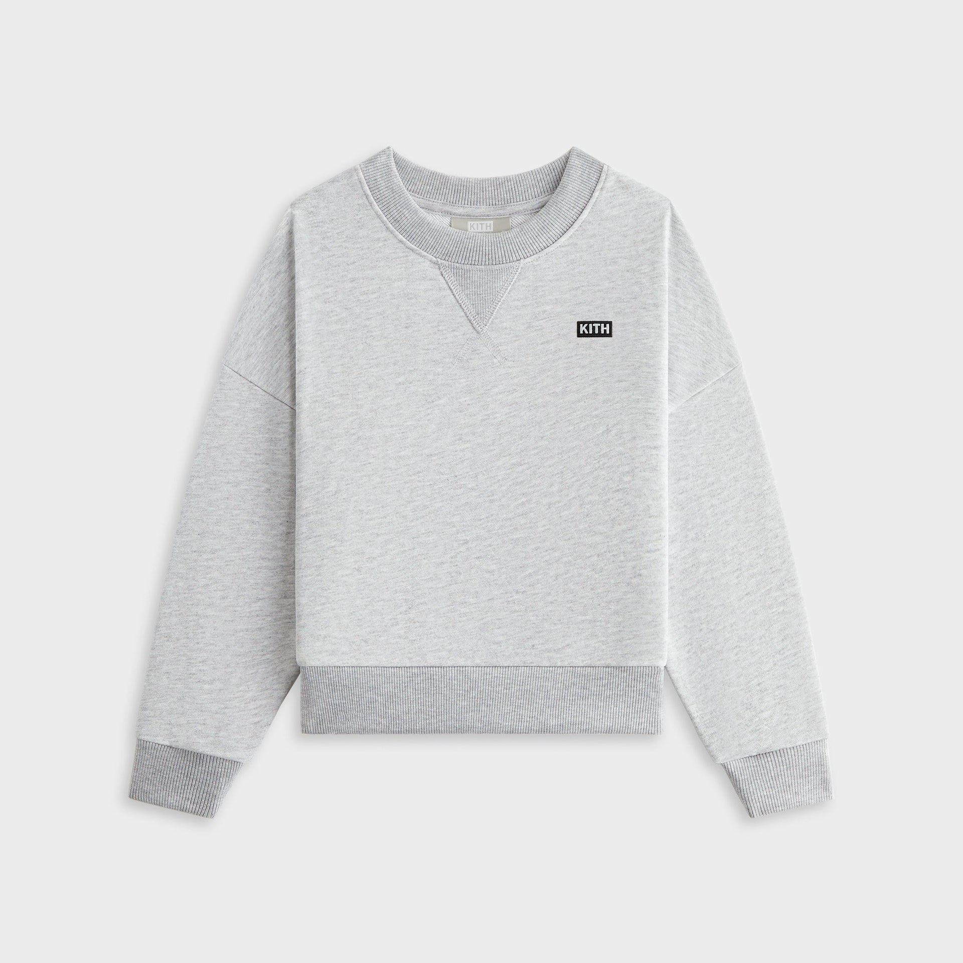 Kith Kids Long Sleeve Nelson Crew - Light Heather Grey