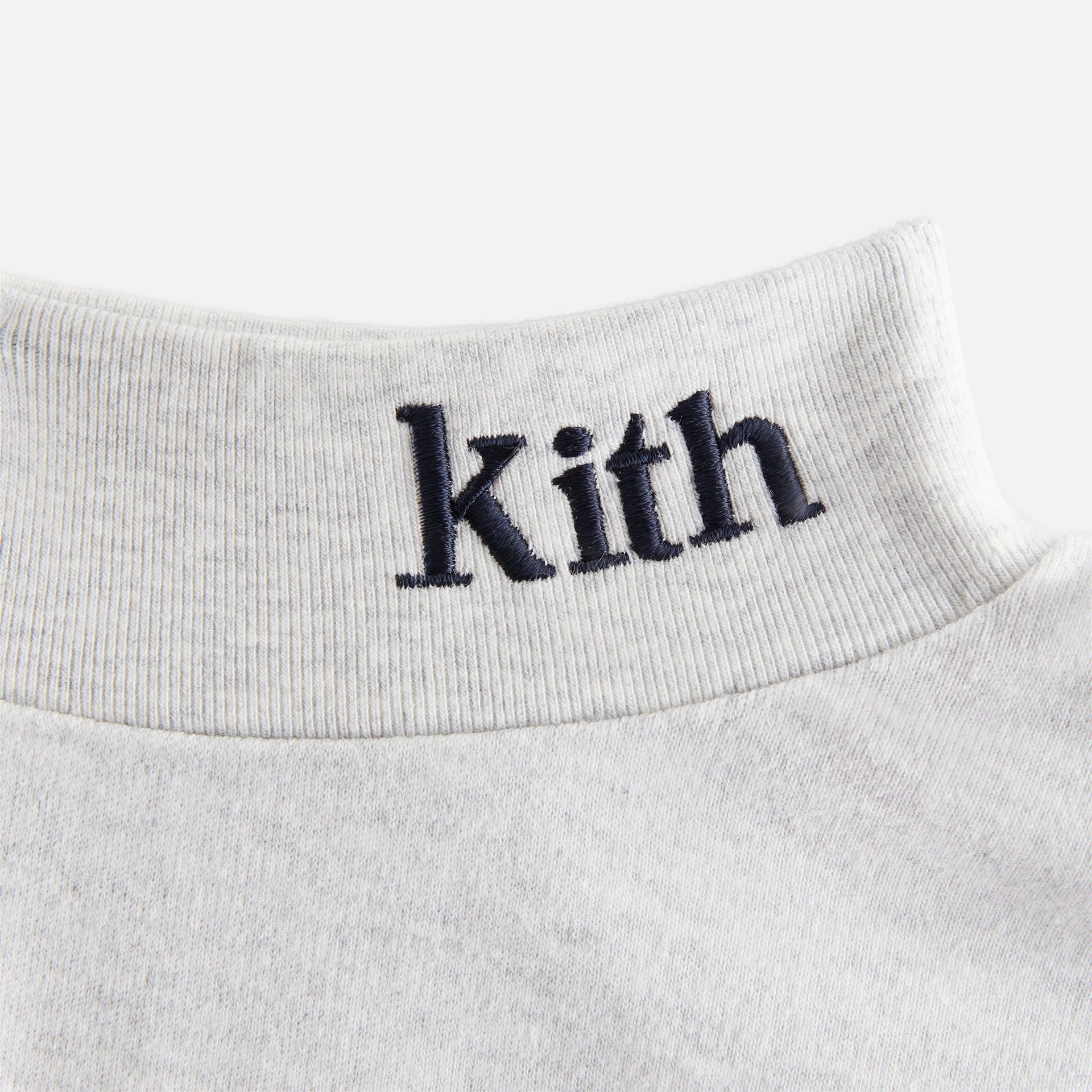 Kith Kids Classic Long Sleeve Mock Neck Tee - Light Heather Grey