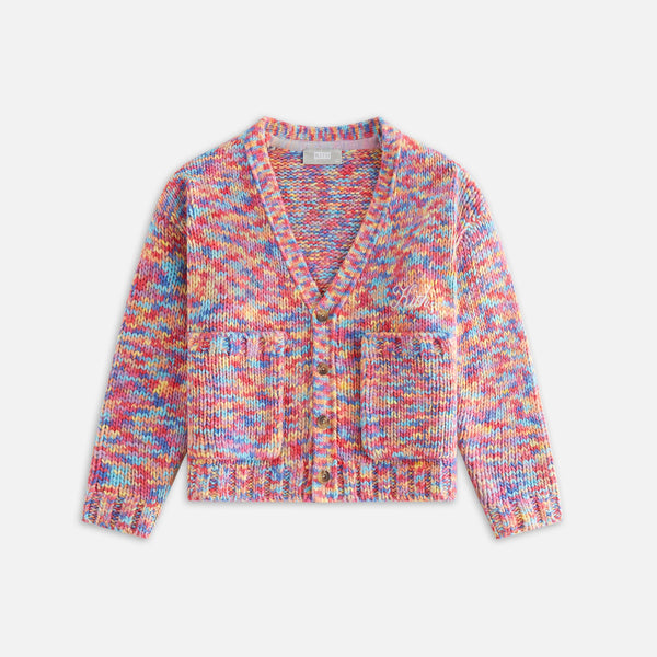 カーディガン IONSEOUL coloring collar half KNIT CD Kith Kids Weirfield Logo Space Dye Cardigan - Fervor – Kith