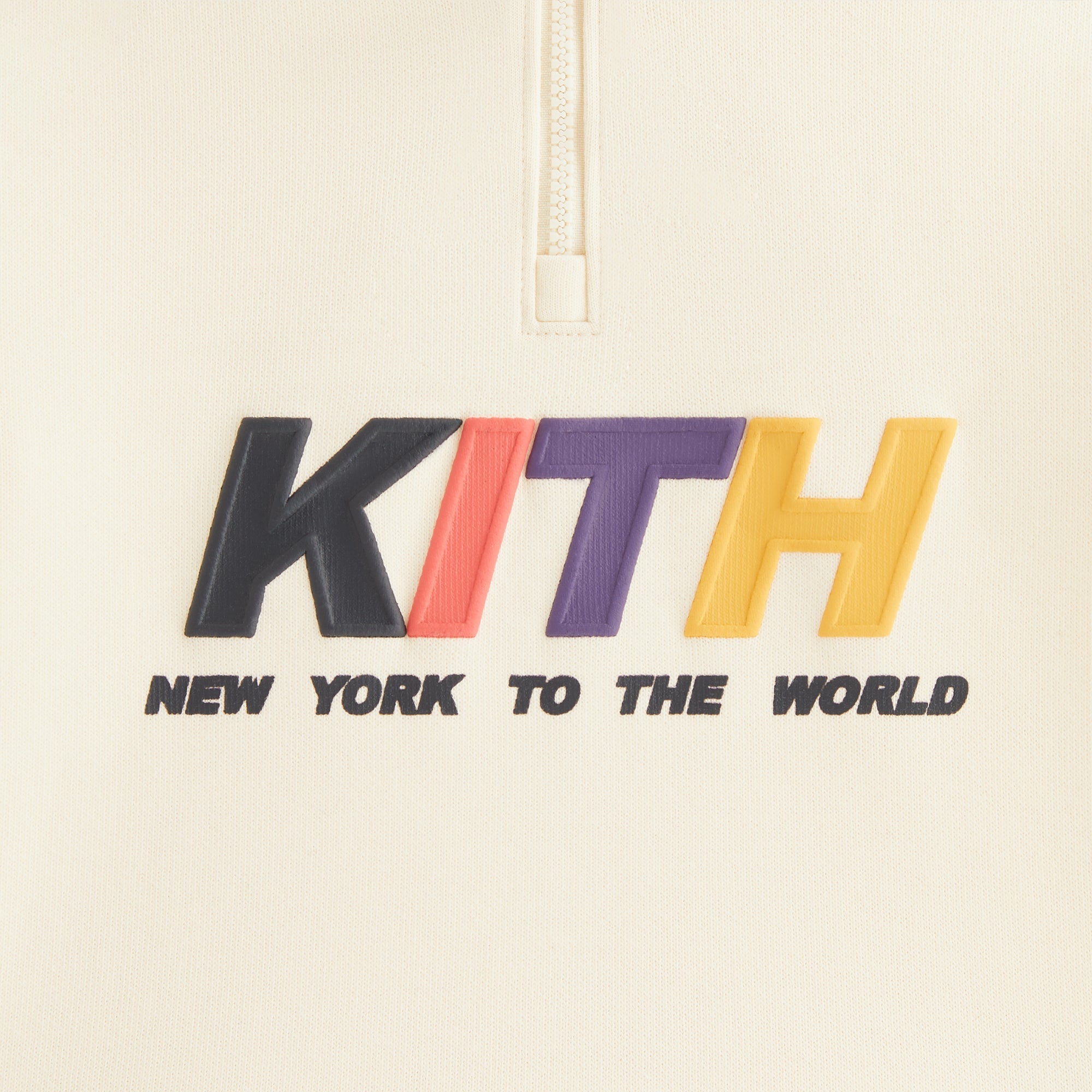 Kith Kids New York Quarter Zip Hoodie - Sandrift – Kith Europe