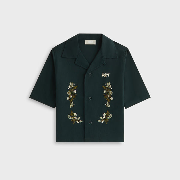 h*Z様 KITH Ls Thompson Camp Collar Shirt Kith Linen Thompson Camp Collar Shirt - Black – Kith Europe