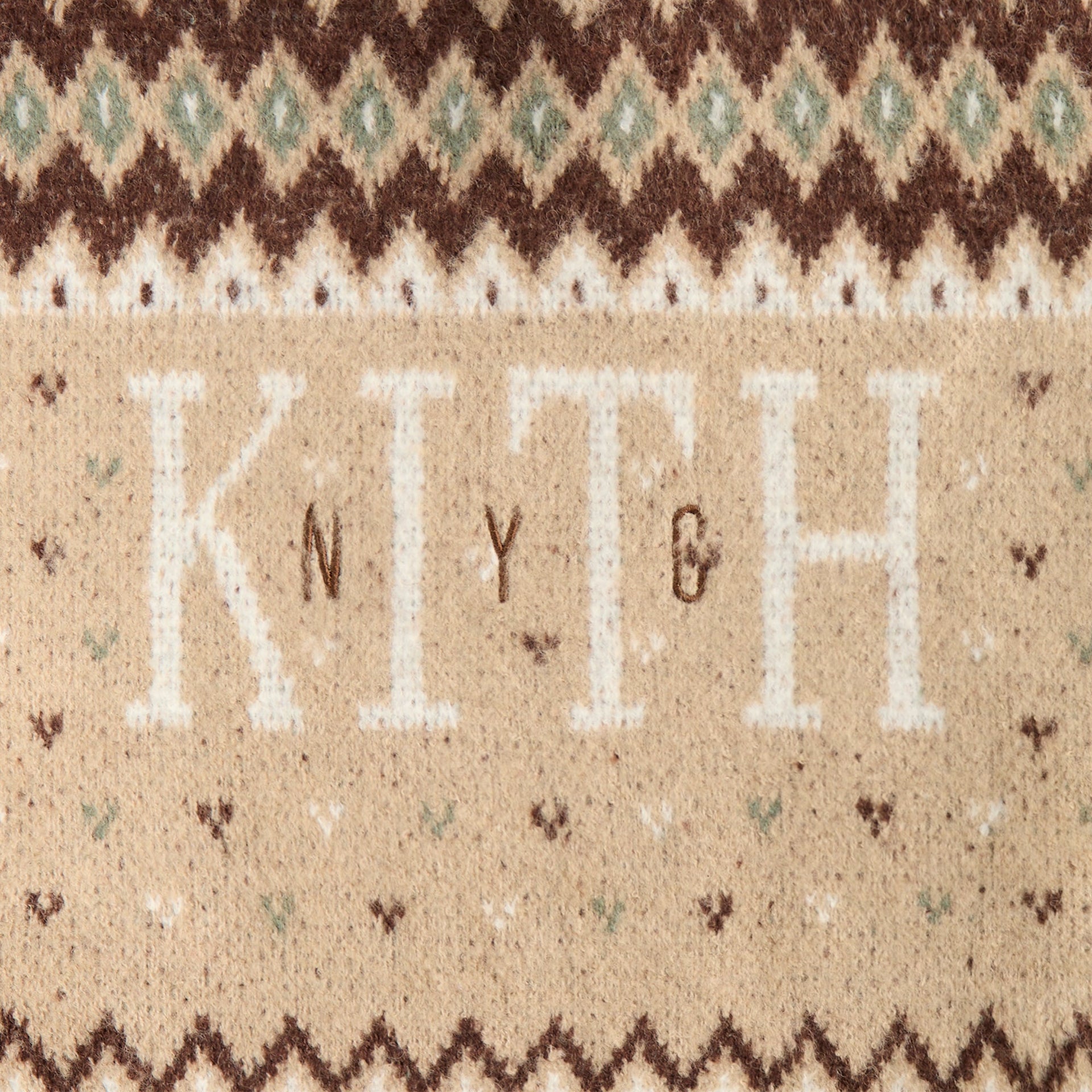 Kith Kids Novelty Fair Isle Nelson Hoodie Sweater - Mocha Heather