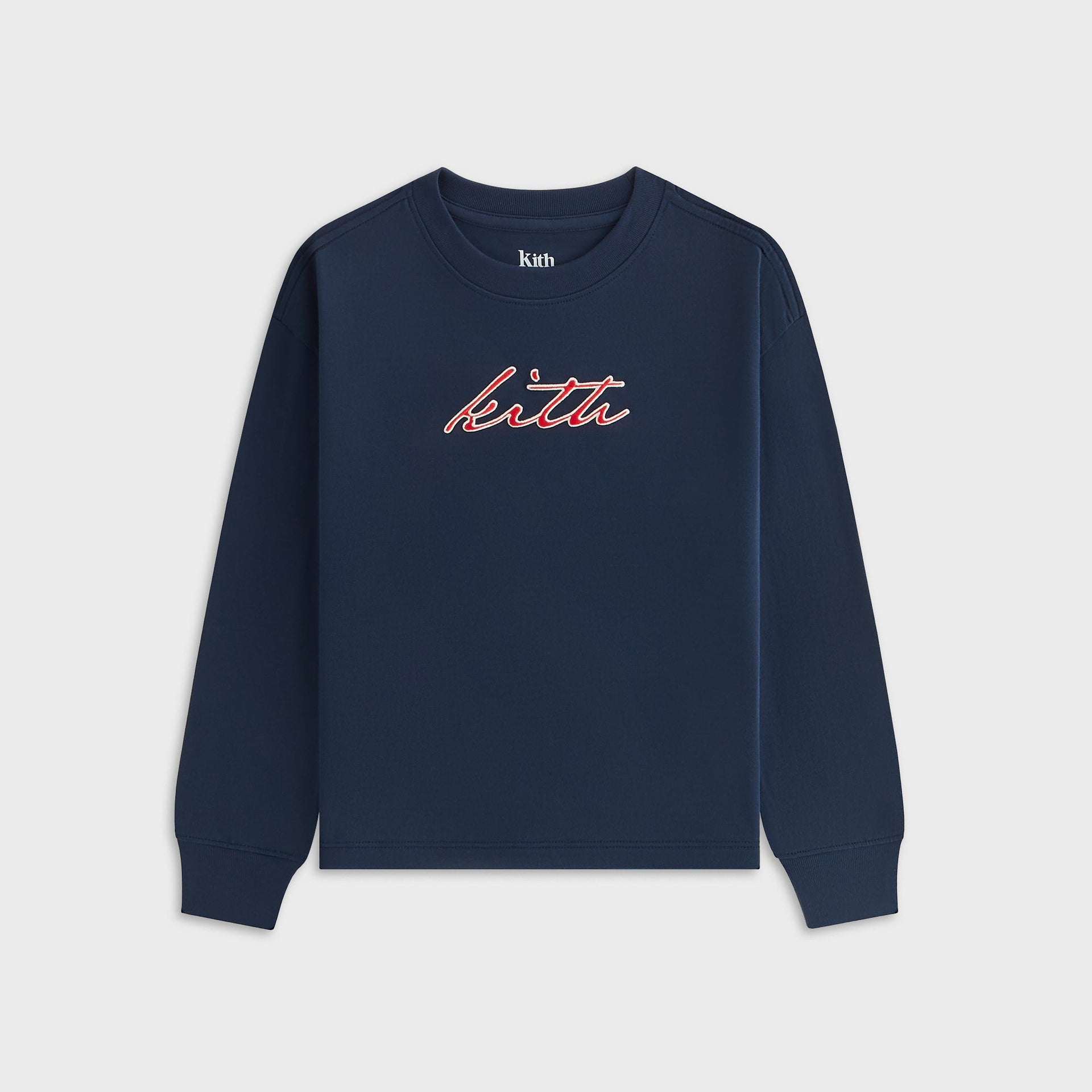 Kith Kids Signature Logo Long Sleeve Tee - Nocturnal