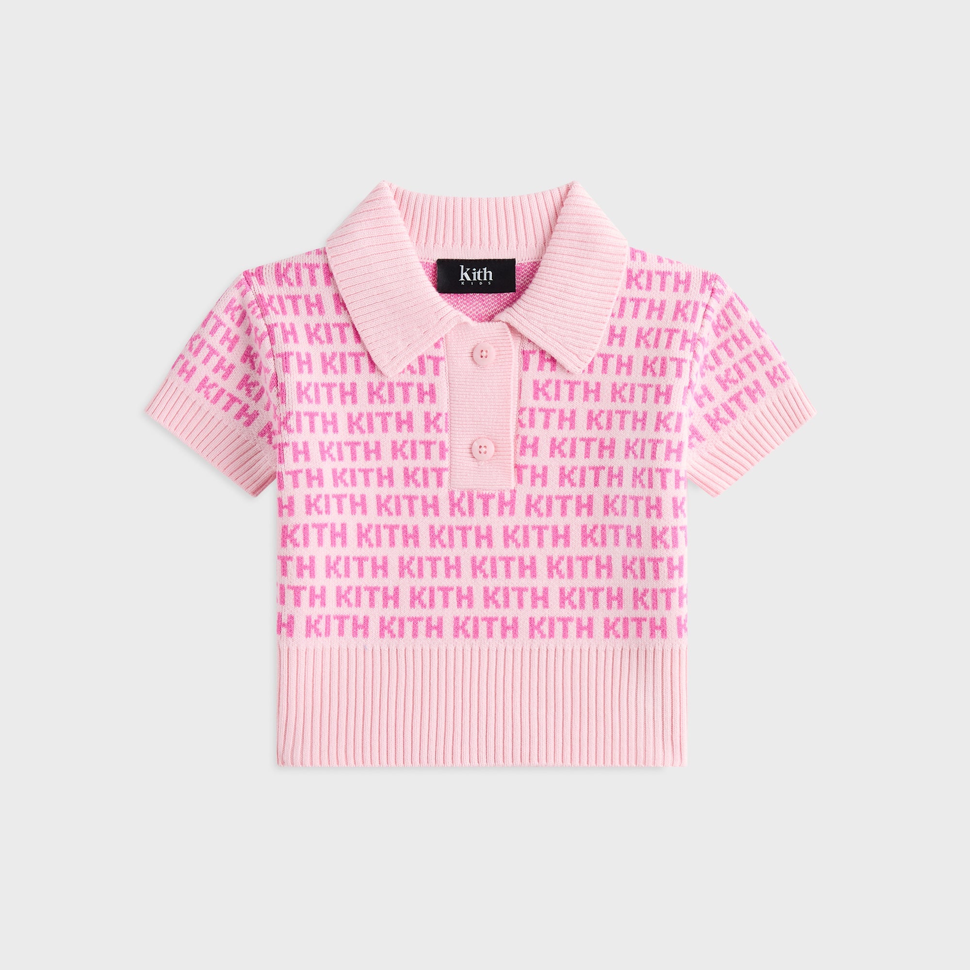 Kith Kids Cropped Monogram Jacquard Teagan Polo - Bubble – Kith Europe