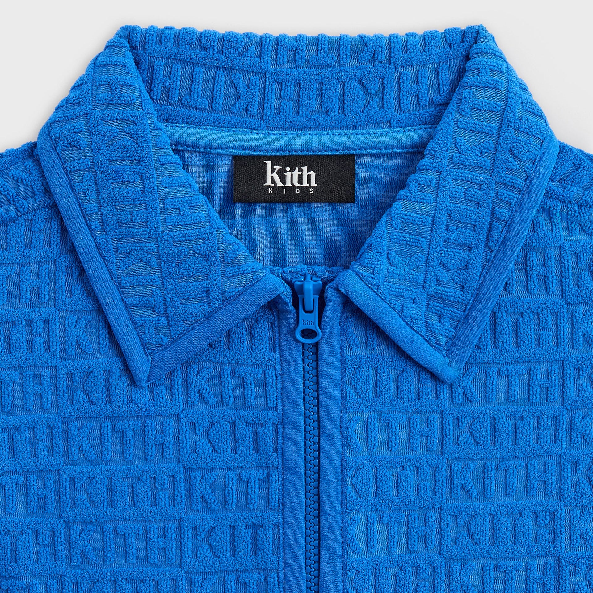 Kith Kids Textured Monogram Zip Front Camp Shirt - Greek