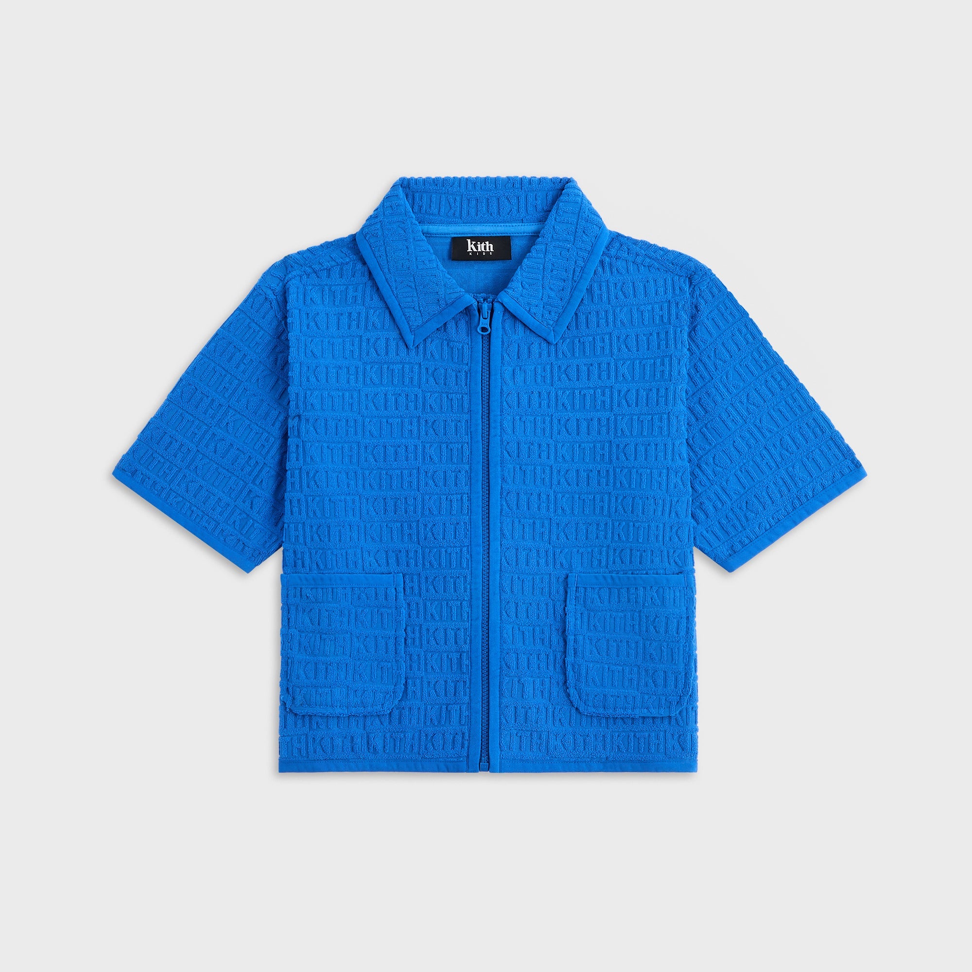 Kith Kids Textured Monogram Zip Front Camp Shirt - Greek – Kith Europe