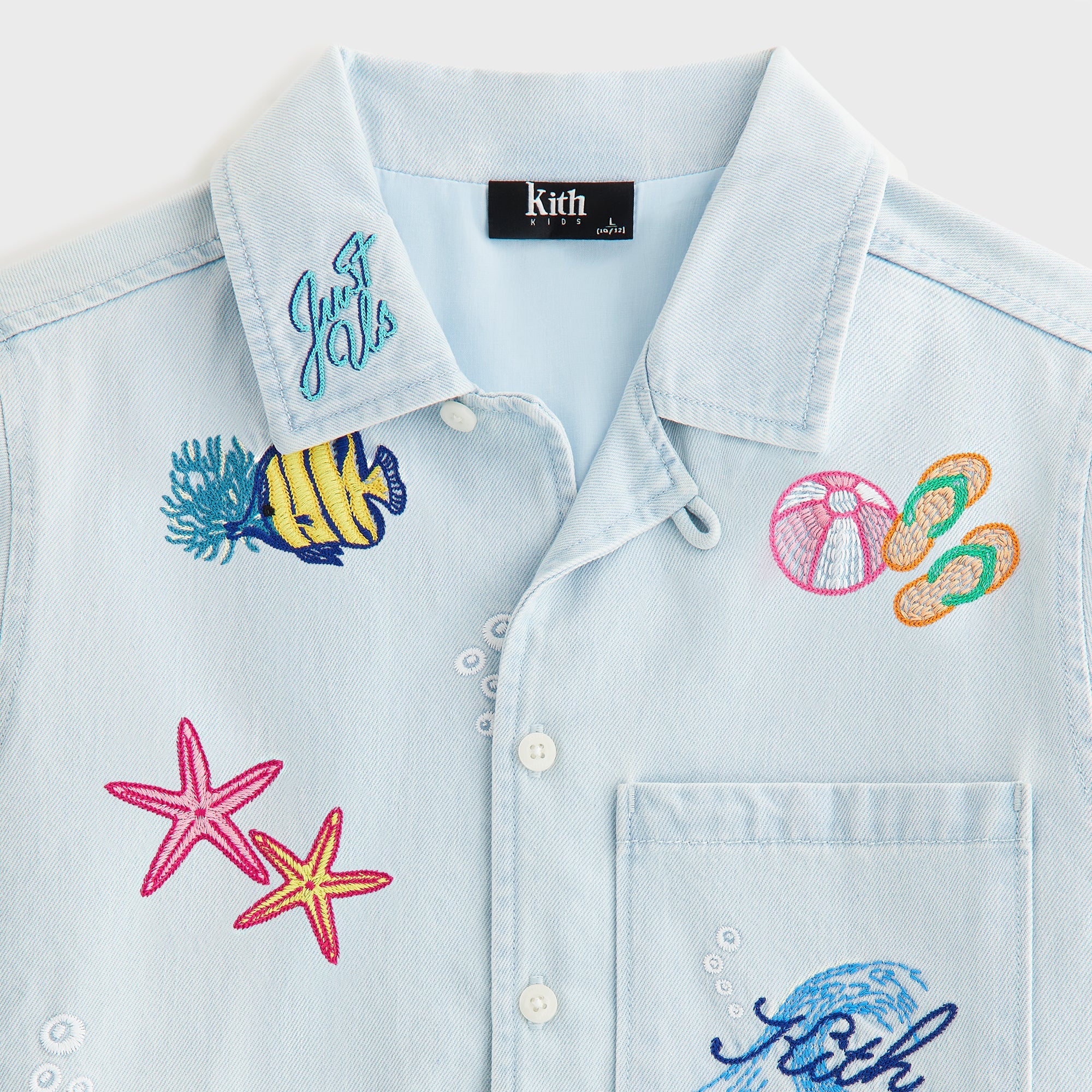 Kith Kids Novelty Thompson Camp Shirt - Light Indigo – Kith Europe