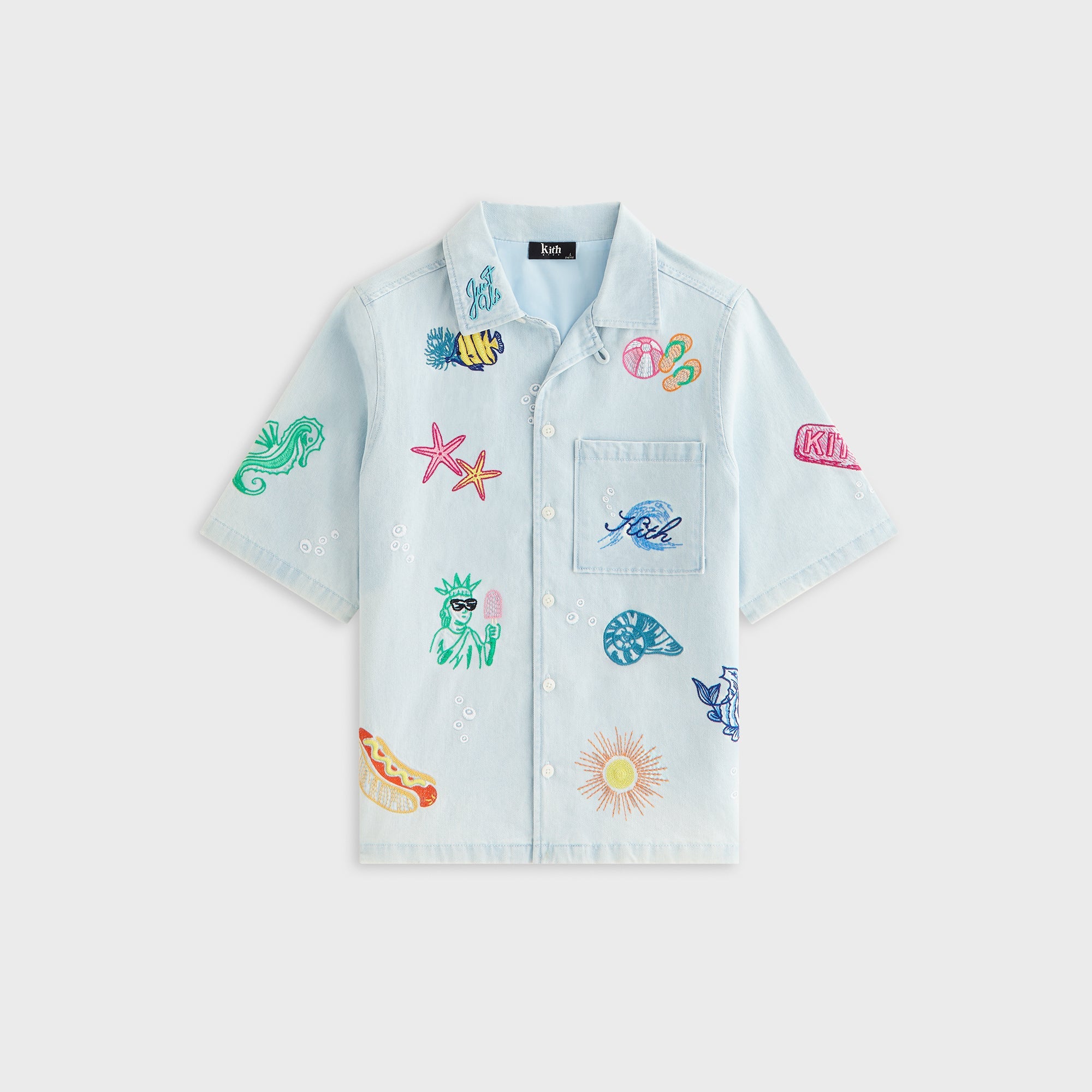 Kith Kids Novelty Thompson Camp Shirt - Light Indigo – Kith Europe