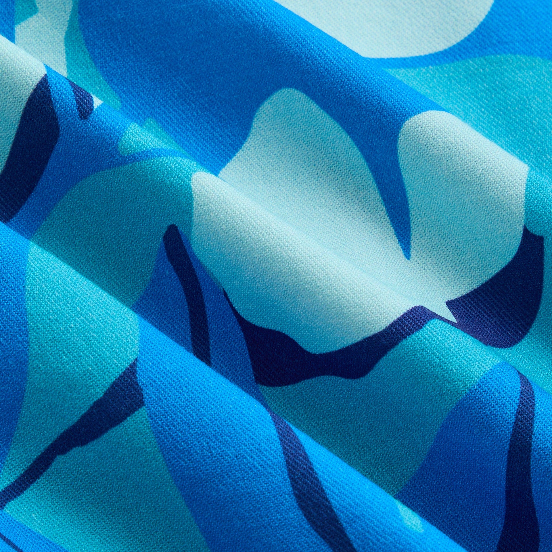 Kith Kids Abstract Tropical Thompson Camp Shirt - Turquoise