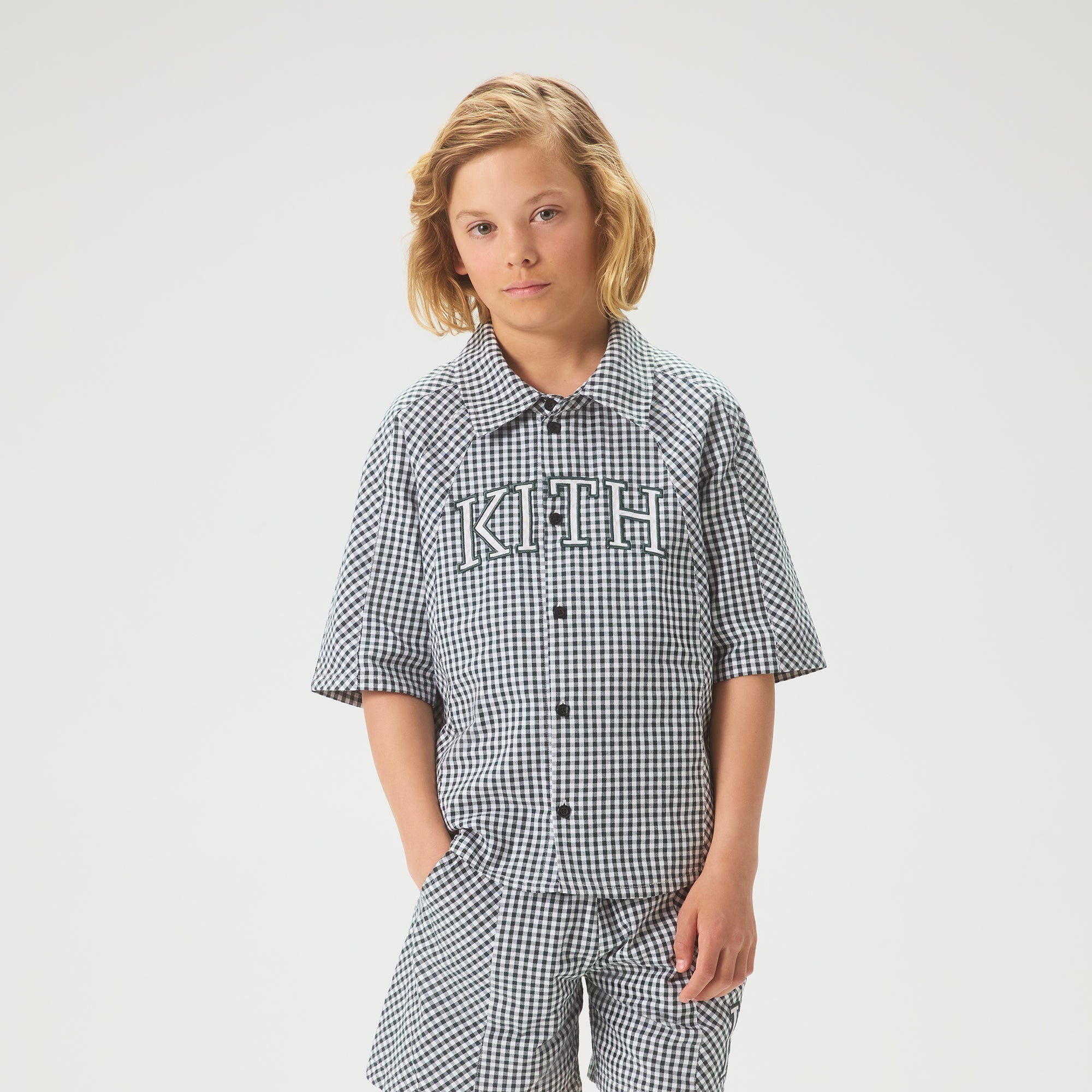 Kith Kids Blocked Gingham Apollo Shirt - Stadium – Kith Europe