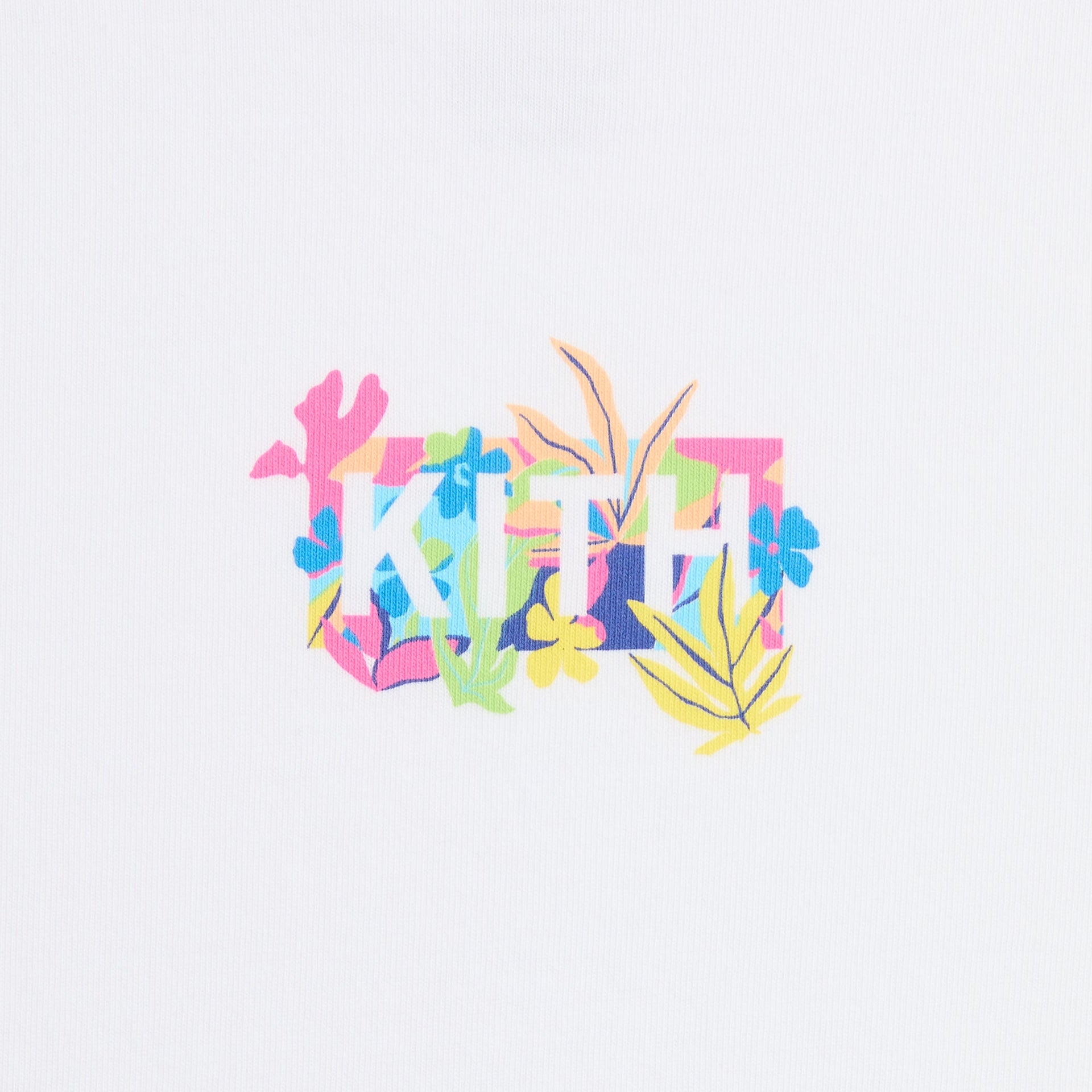 Kith Kids Abstract Tropical Classic Logo Graphic Tee - White
