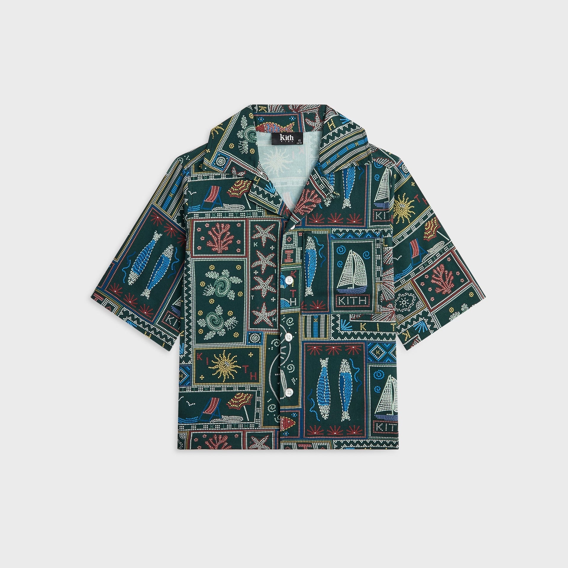 Kith Kids Beach Tile Thompson Camp Shirt - Stadium - PH