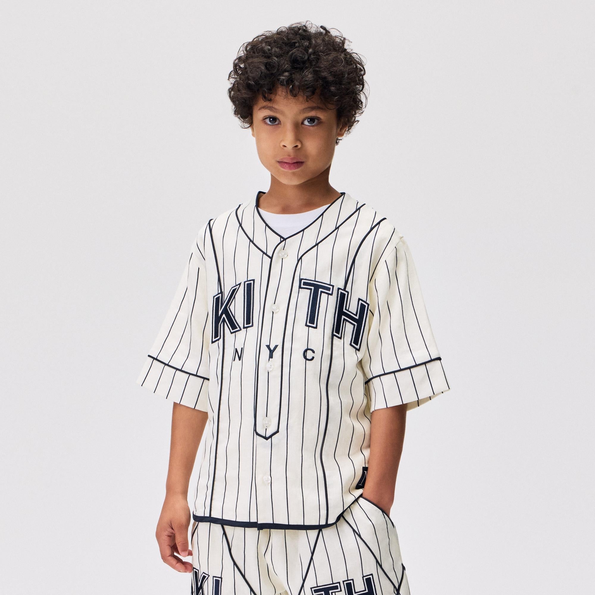 Kith Kids Pinstripe Baseball Shirt - Silk – Kith Europe